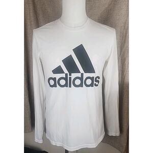 Adidas The Go-To Performance Tee White Long Sleeve Size Small Poly Cotton Blend